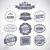 Set of autumn sales related vintage labels