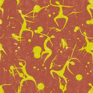 Seamless pattern with dancing people Vector illustration