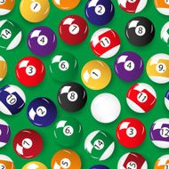 set of color billiards balls seamless pattern eps10