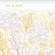 Magical floral horizontal torn seamless pattern background