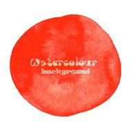 Designed abstract hand painted watercolor background In red isolated on