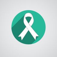 Breast cancer awareness white ribbon