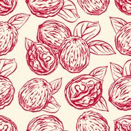 seamless background with walnuts