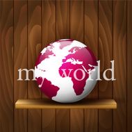 Globe on a wooden background