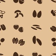 various nuts types brown icons set eps10
