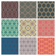 Set of 9 retro and modern style seamless patterns set 2 N2