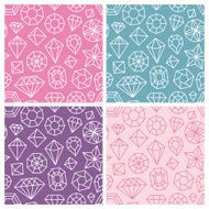 Vector seamless patterns with linear diamond icons N2