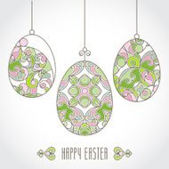 Vector set of pastel ornamental eggs for your Easter design N2