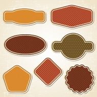 Textured labels and stickers set in retro style N4