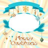 Vector Merry Christmas background in retro style N4