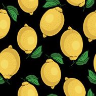 Seamless pattern with yellow lemons N6