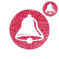 Bell vector simple single color icon isolated on white backdrop