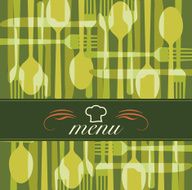 Restaurant menu label with flatware icon