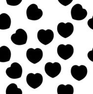 Elegant black heart pattern isolated on white N2