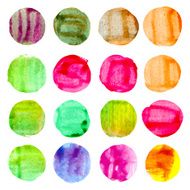 Watercolor hand painted circles set Vector illustration N2