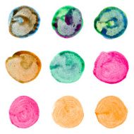 Watercolor hand painted circles collection N2