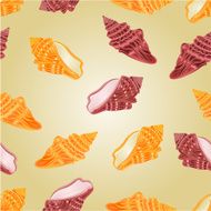 Seamless texture two sea shells vector