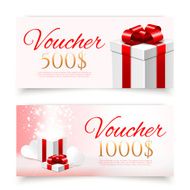 Vector gift vouchers with decorative boxes N2