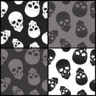 Set of seamless backgrounds with skulls N2