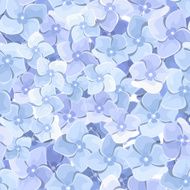 Seamless background with blue hydrangea flowers Vector illustration