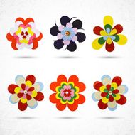 Decorative floral set flowers Made of paper layers N3