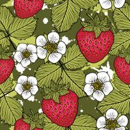 Seamless pattern with strawberries N11