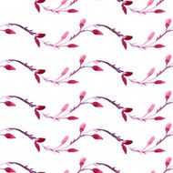 Seamless watercolor background with violet branches Vector