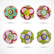 Big set of beautiful colorful flowers Vector illustration N2