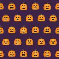 Seamless Halloween Pumpkin Faces pattern N2