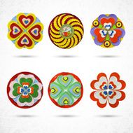 Big set of beautiful colorful flowers Vector illustration N3