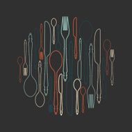 Pattern with cutlery N2