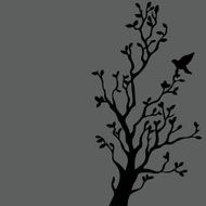 Floral on gray N2