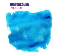 Vector abstract blue watercolor hand painted square shape