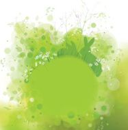 Vector spring background rabbits in grass