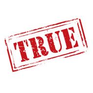 Red vector grunge stamp TRUE