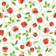 Vector seamless pattern with red roses N5