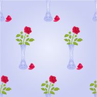 Seamless texture vase with rose vector N2