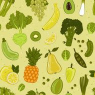 Seamless pattern with fruits and vegetables N4