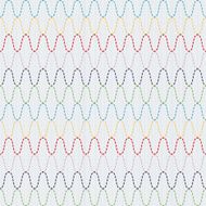 Traditional Japanese Embroidery Ornament Wavy Sashiko Vector seamless pattern