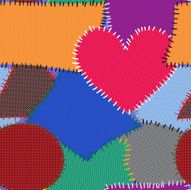 Abstract background with motley textile patches