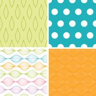 Vector colorful horizontal ogee set of four marching repeat patterns