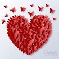 beautiful colorful butterfly heart on valintines day background N2