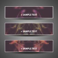 Colorful Dotted Vector Set of Three Header Designs N2