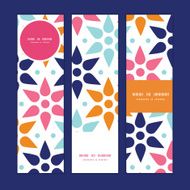Vector abstract colorful stars vertical banners set pattern background