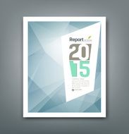 Cover Report 2015 Abstract triangles geometric blue background