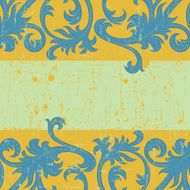 blue yellow scroll design