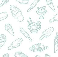 Vector seamless pattern of ice cream N3