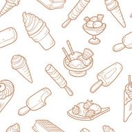 Vector seamless pattern of ice cream N4