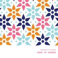 Vector abstract colorful stars horizontal frame seamless pattern background