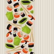 Seamless pattern with sushi N3